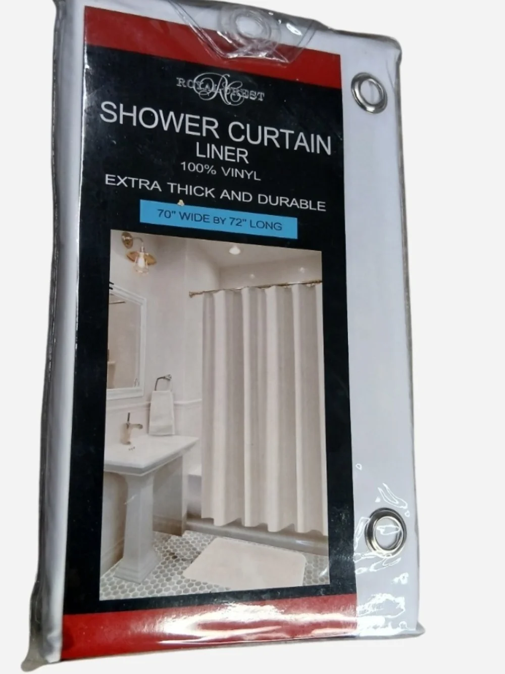 Royal Crest Vinyl Shower Curtain Liner 70x72 Extra Thick Durable Waterproof